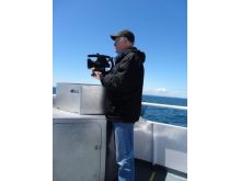 Filming for whale watching client