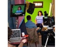 Portable green screen and teleprompter